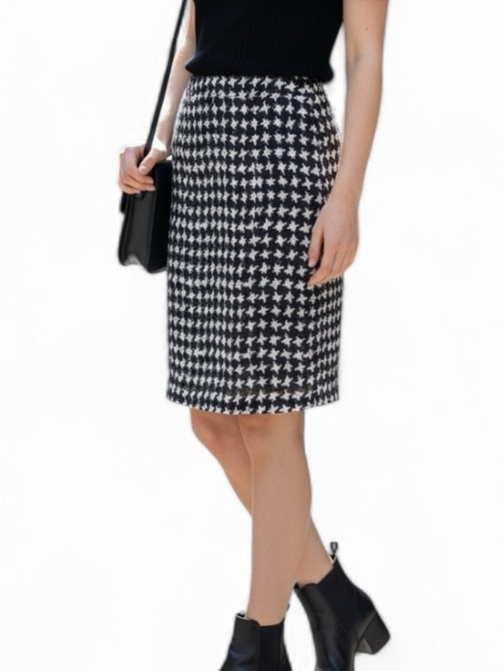Talbots Petites Houndstooth Pencil Skirt